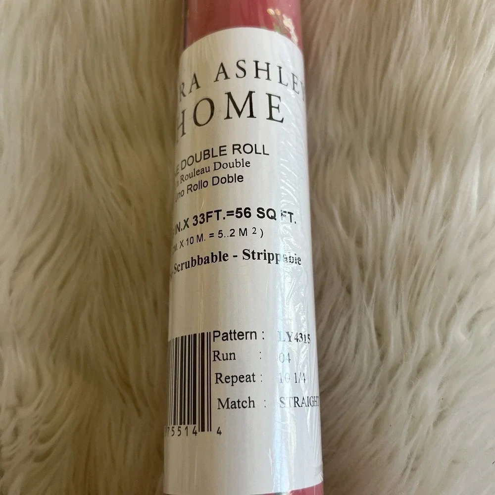 Laura Ashley Home‎ One Double Roll Wallpaper Pattern LY4315 Flowers Shabby Chic